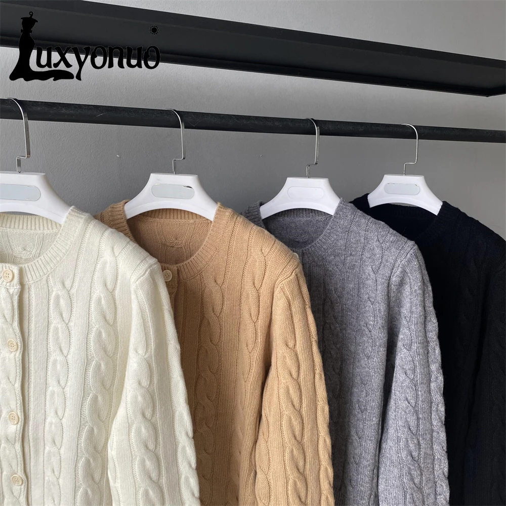 Женский кардиган Luxyonuo повседневный удобный шерстяной свитер женские осенние