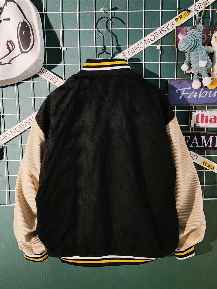 Американская винтажная лоскутная вельветовая весенняя одежда куртка мужская