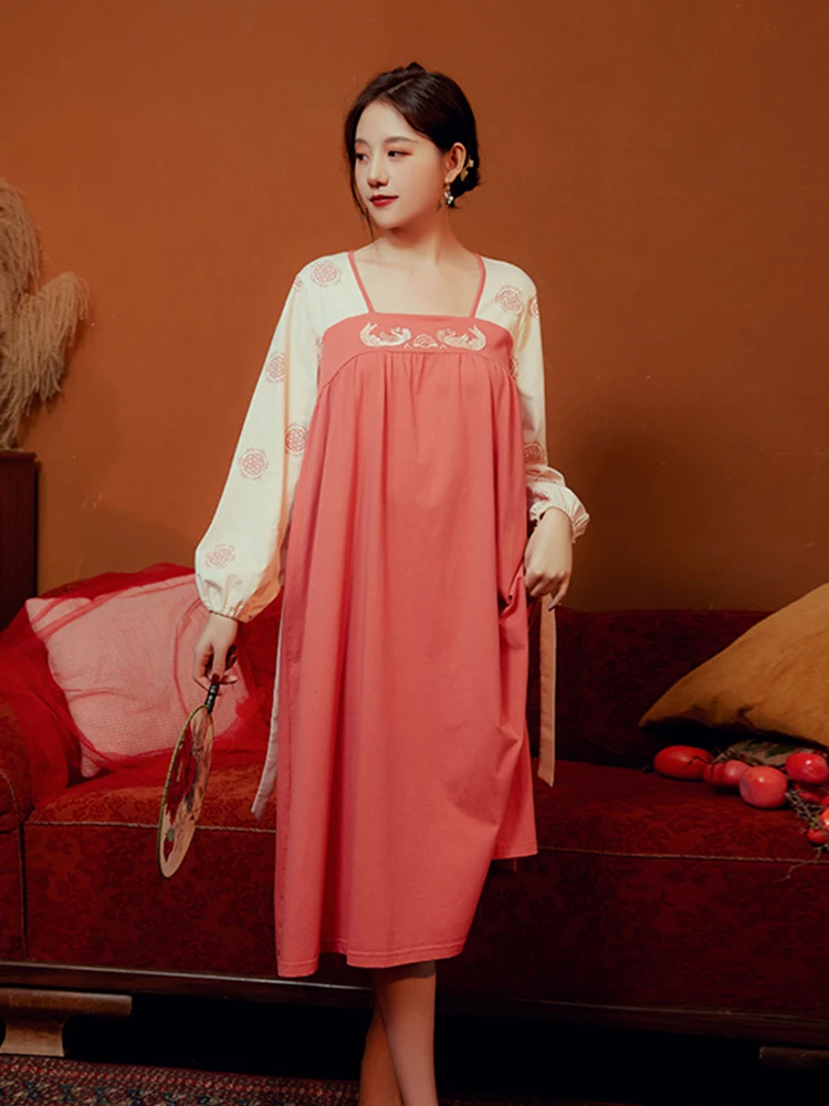 National Style Home Wear Autumn and Winter Medium Thick Cotton the Male Phoenix Pursui Embroidery Ancient Style Pajamas