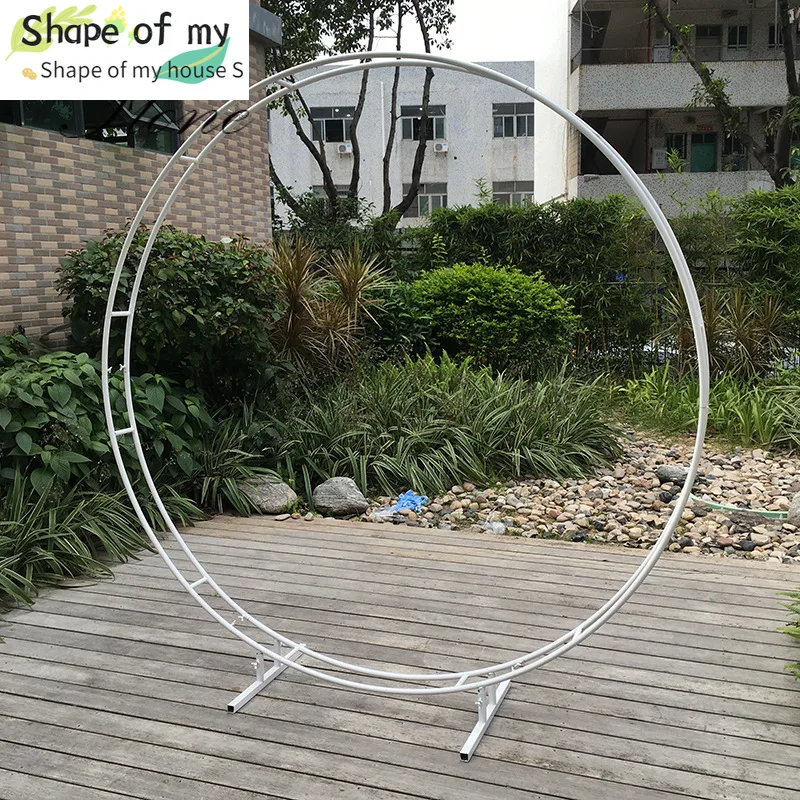 

Новинка Золотая свадебная АРКА металлическая Цветочная Арка наружная круглая подставка фон Цветочная Арка украшение для дня рождения 50 шт....