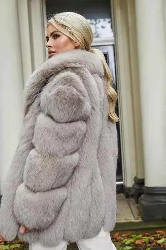 Fashion Winter Real Fox Fur Coat Women Natural Fur Jacket Luxury Warm Cold Resistant Fur Outerwear For Women New Casual Overcoat