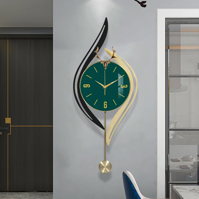 

Home Needles Wall Clock Living Room Elegant Modern Kitchen Retro Wall Clock Mechanism Hands Luxury Reloj De Pared Room Decor