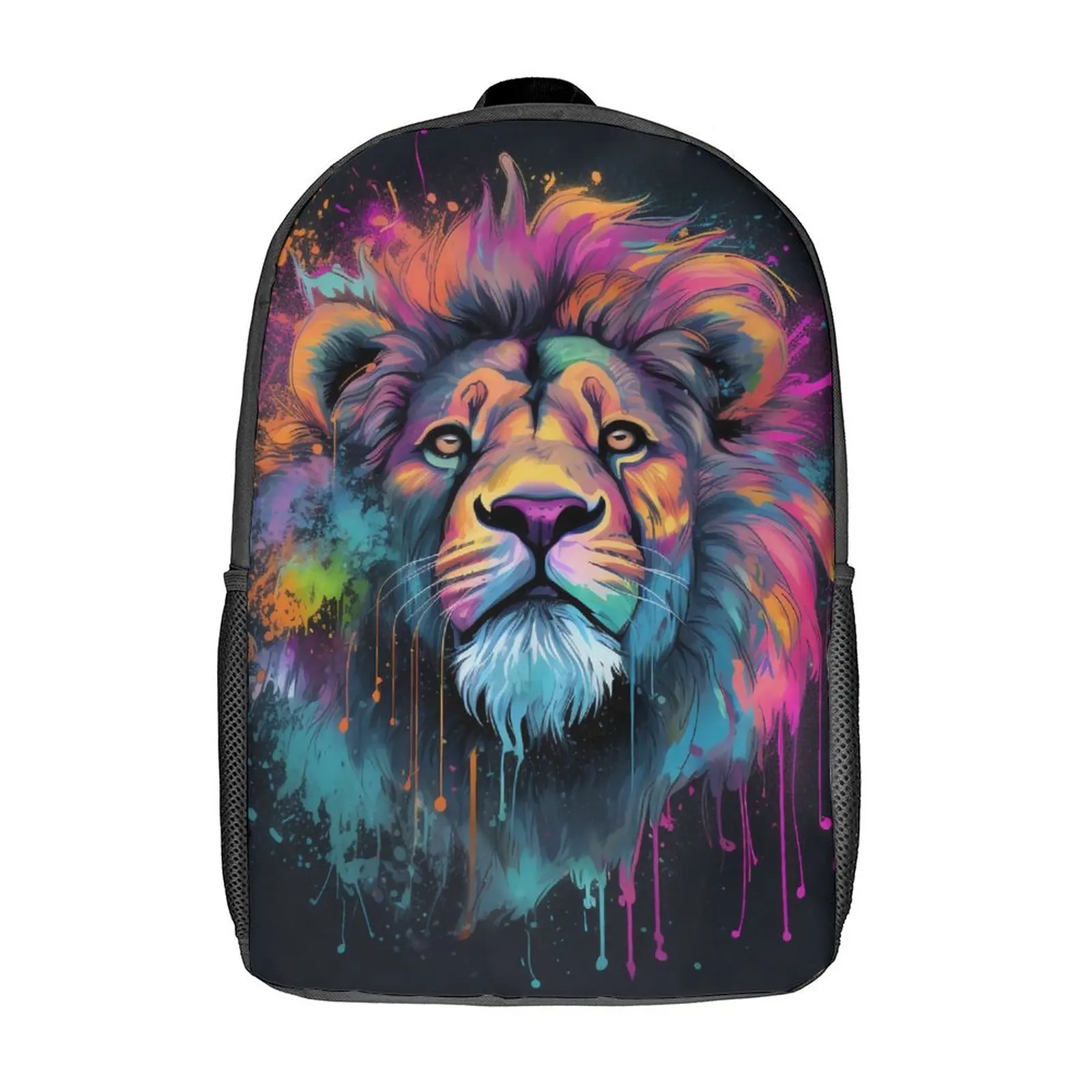 

Lion Backpack Grafitti Psychadelic Male Polyester Daily Backpacks Durable Elegant High School Bags Rucksack