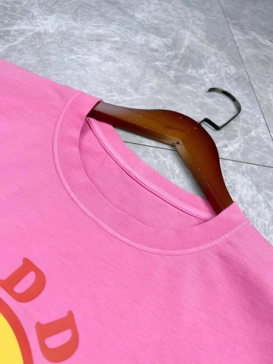 

Women T-Shirt Smiley Face Letter Tie Dye Gradient O-Neck Short Sleeve Streetwear Pullover