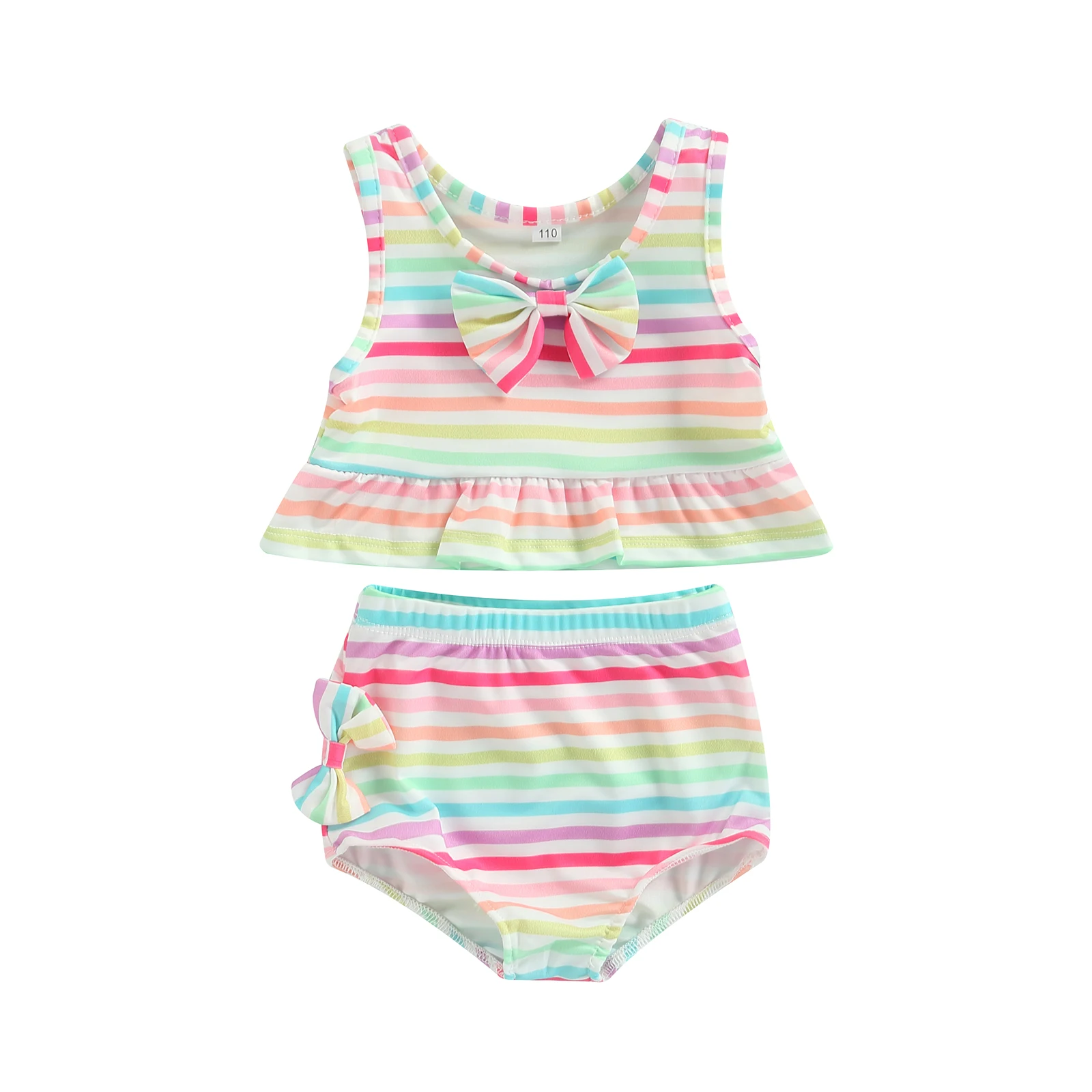 

Детский купальник с бантом спереди и оборками, 2 предмета