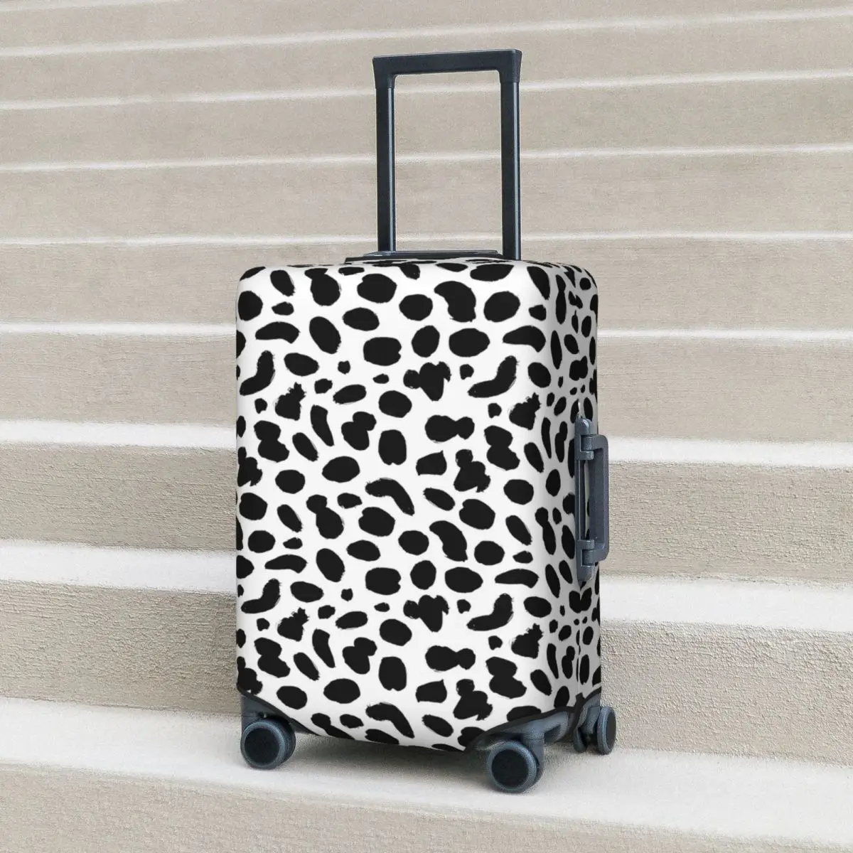 

Dalmatian Print Suitcase Cover Black Spots Cruise Trip Protection Holiday Strectch Luggage Supplies