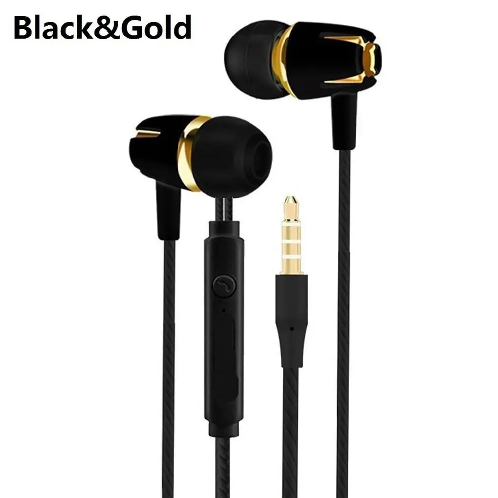 

Wired Earphone Electroplating Bass Stereo In-ear Earphones with Mic Hansfree Call Phone Earphone for Android IOS