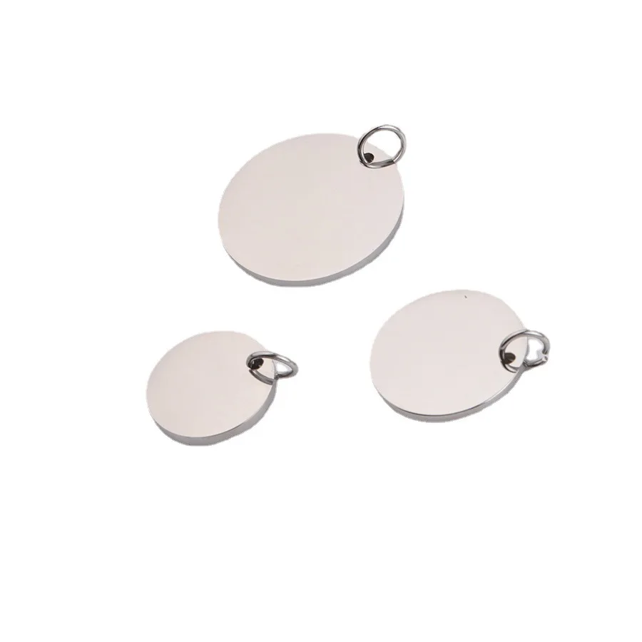 4 Pcs Disc With Hanging Ring Pendant Mirror Stainless Steel 8mm Dish Pendants Fadeless DIY Jewelry Making Accessories Wholesale