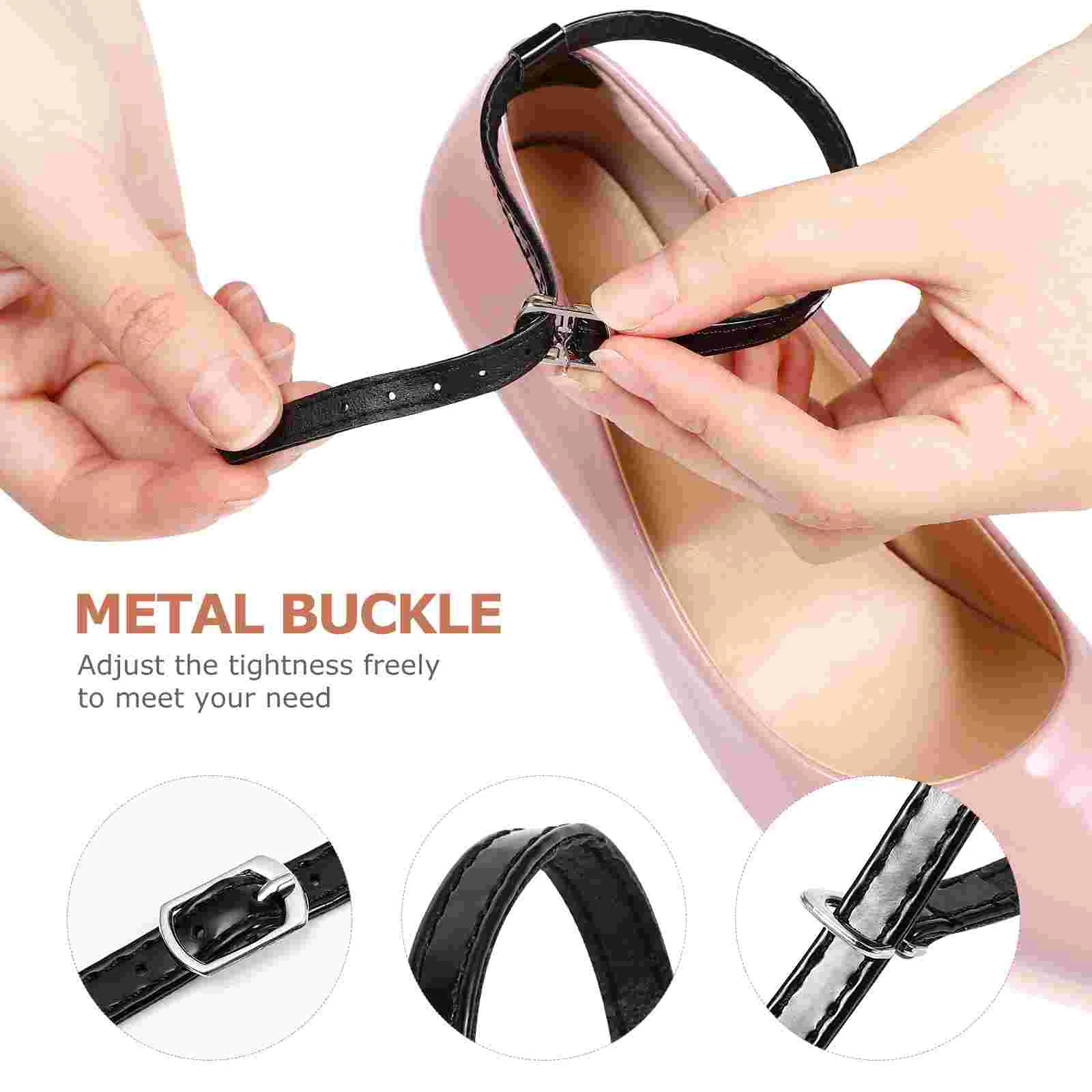 3 Sets Safe Practical PU High Heel Ankle Straps Shoe Straps with Cushion Inserts