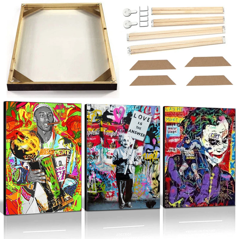 

Basketball Champion Graffiti Art Canvas Poster Star Clown African Woman Print Wall Picture Abstract Modern Home Decor Painting