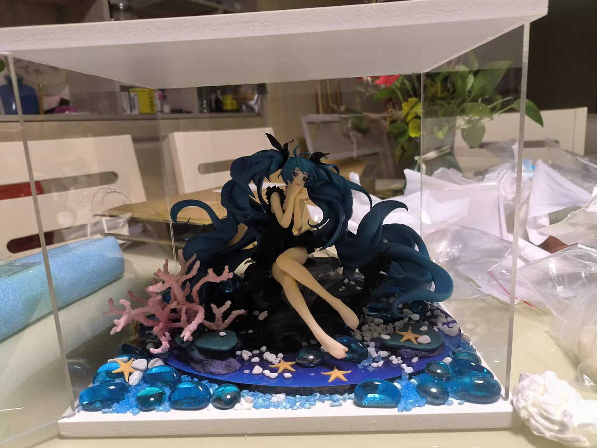 Прозрачный акриловый шкаф для хранения с открытой дверью пылезащитная крышка