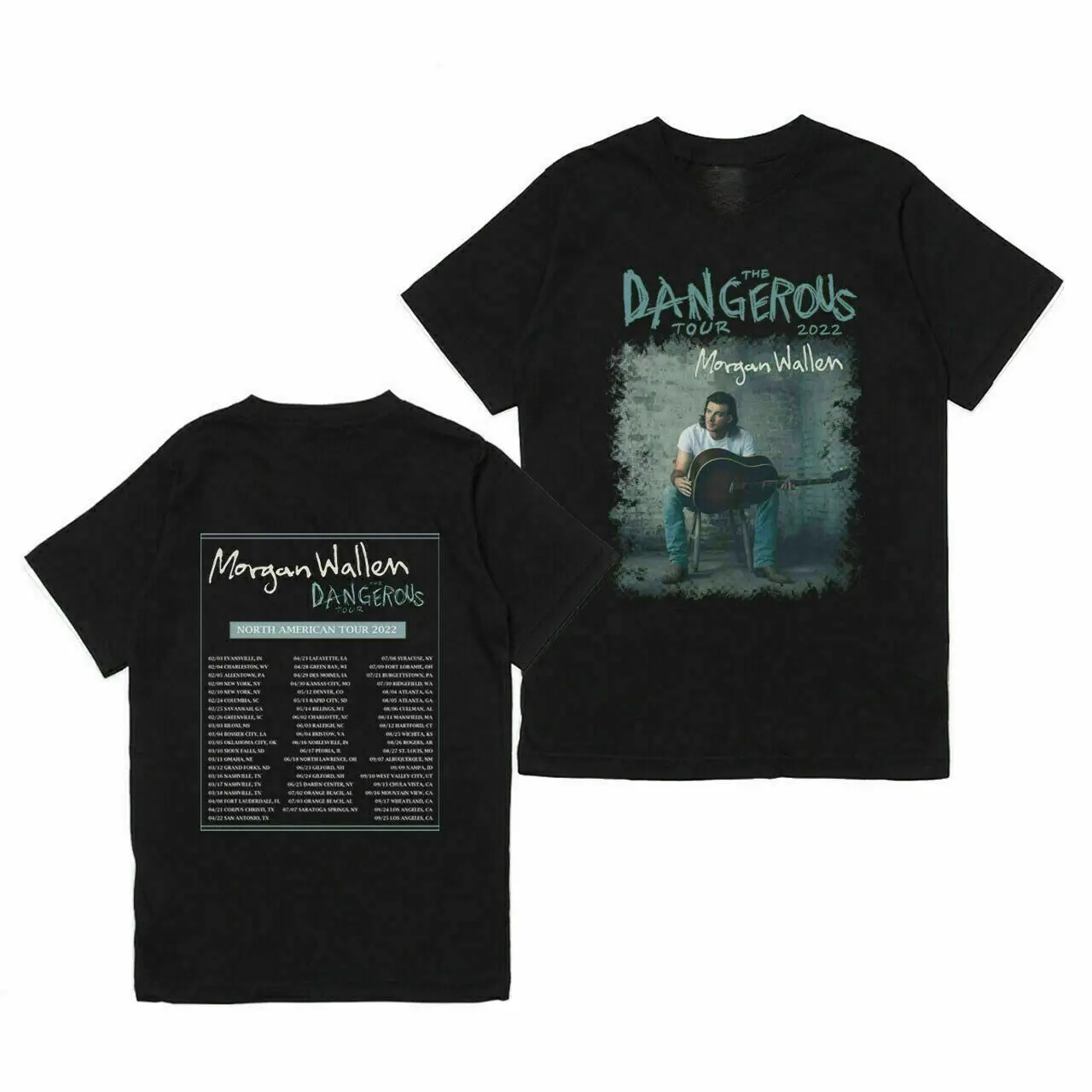 

Morgan Wallen The Dangerous Tour 2022 Tour Dates T-shirt Both Sides S-3XL Gift