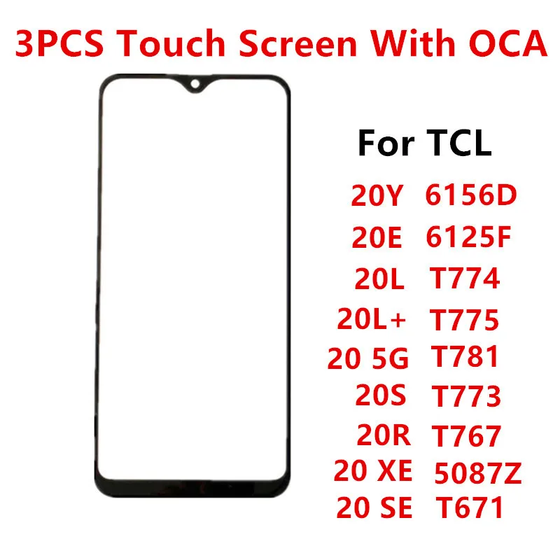 Сенсорный экран для TCL 20Y 20E 20L Plus 20R 5G 20S 20 XE SE T781 ЖК-дисплей переднее стекло внешняя