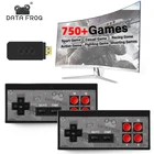 Data Frog Y2 HD USB Беспроводные Портативные ТВ-видео игровые консоли со встроенными 750 играми NES Dendy игровая консоль портативная Ретро игровая приставка