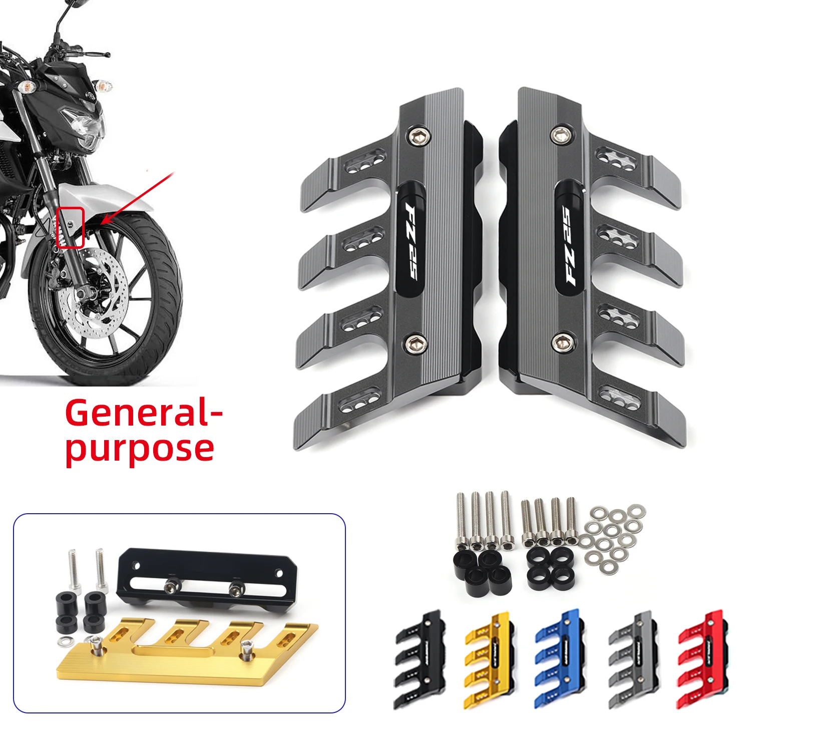 

For YAMAHA FZ-25 FZ25 FZ 25 Motorcycle Mudguard Side Protection Mount Shock Absorber Front Fender Cover Anti-fall Slider