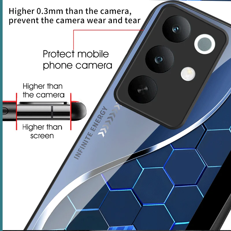 Фото Жесткий чехол из закаленного стекла для Realme C85 Pro C85 5G, защитный чехол с градиентным цветным узором, задняя крышка, чехол-футляр №5