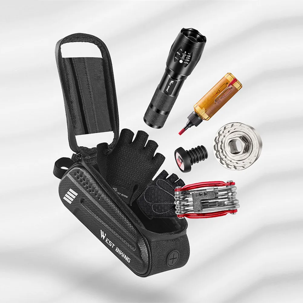 

Bicycle Top Tube Bag Touch Screen Bicycle Waterproof Front Tube Bag Frame Bag Bicycle Equipments Accessories Parts Tools