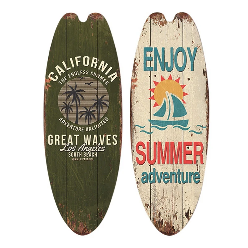 

4 шт., винтажная деревянная доска для серфинга, в пляжном стиле