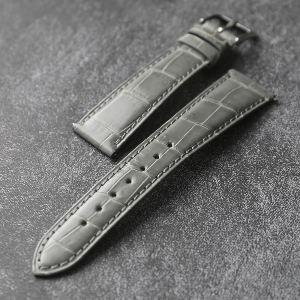 Ремешок ручной работы из американской кожи аллигатора 20 мм быстросъемный мягкий