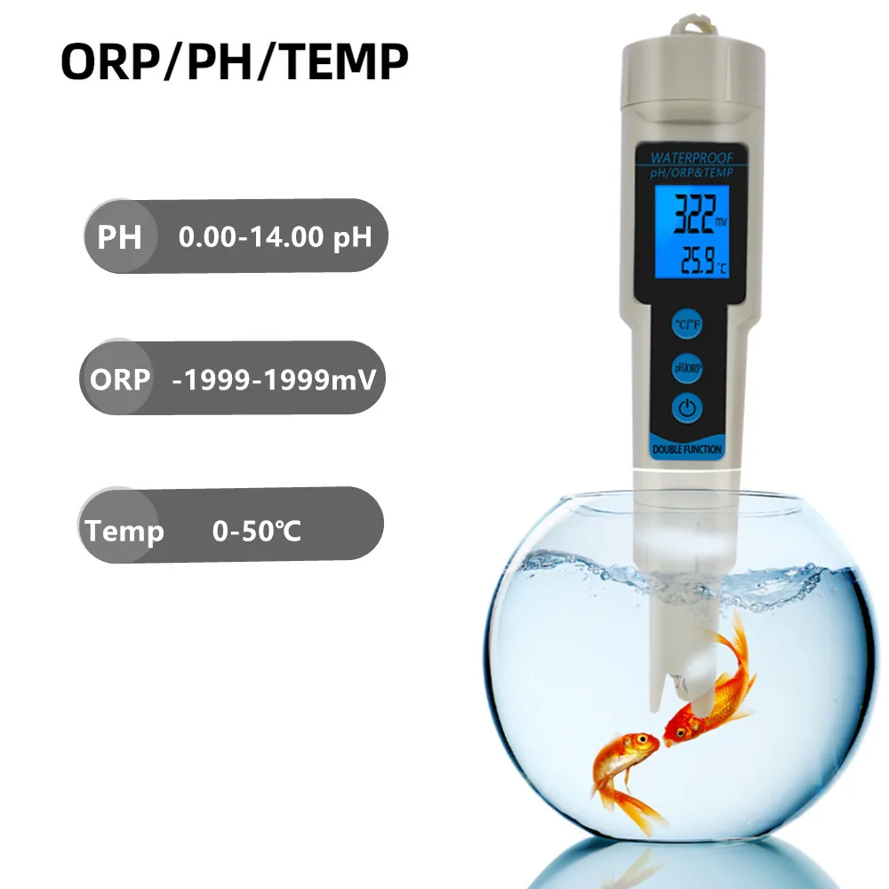 Casa Orp Tester à Prova Impermeável Água Hidroponia ph Medidor de Água Orp Temp ph Tester Aquario Piscina Redox Instrumentos de Medição Potencial