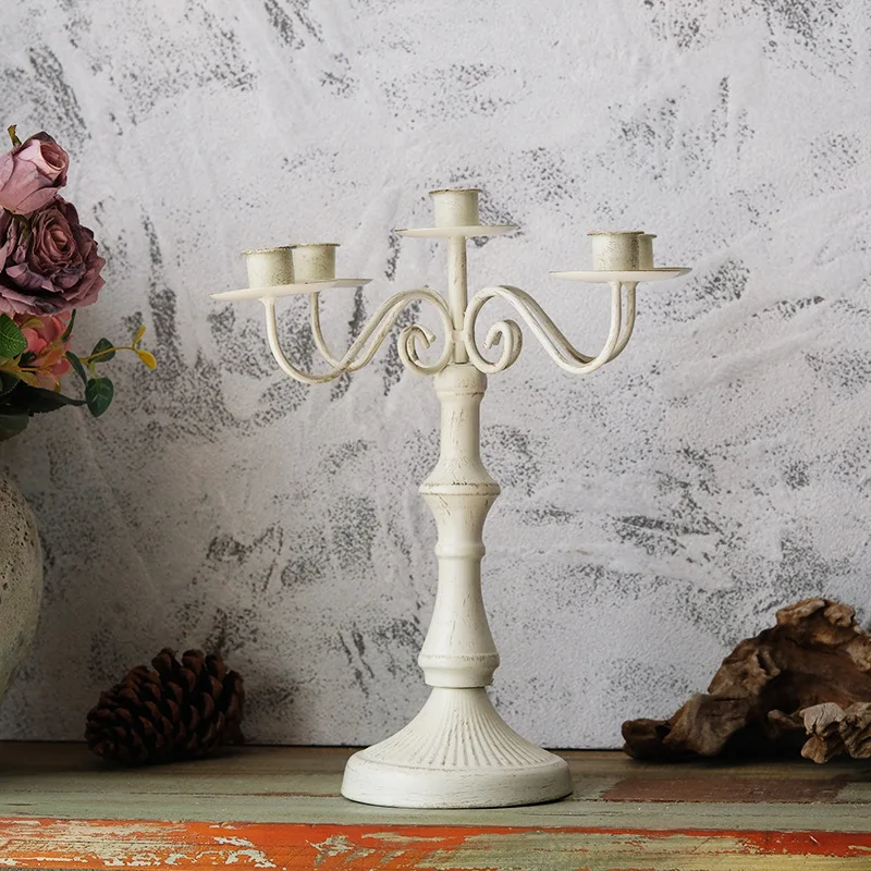 Золотистый/черный/белый металлический подсвечник 5-arm/3-arms свадебный канделябр