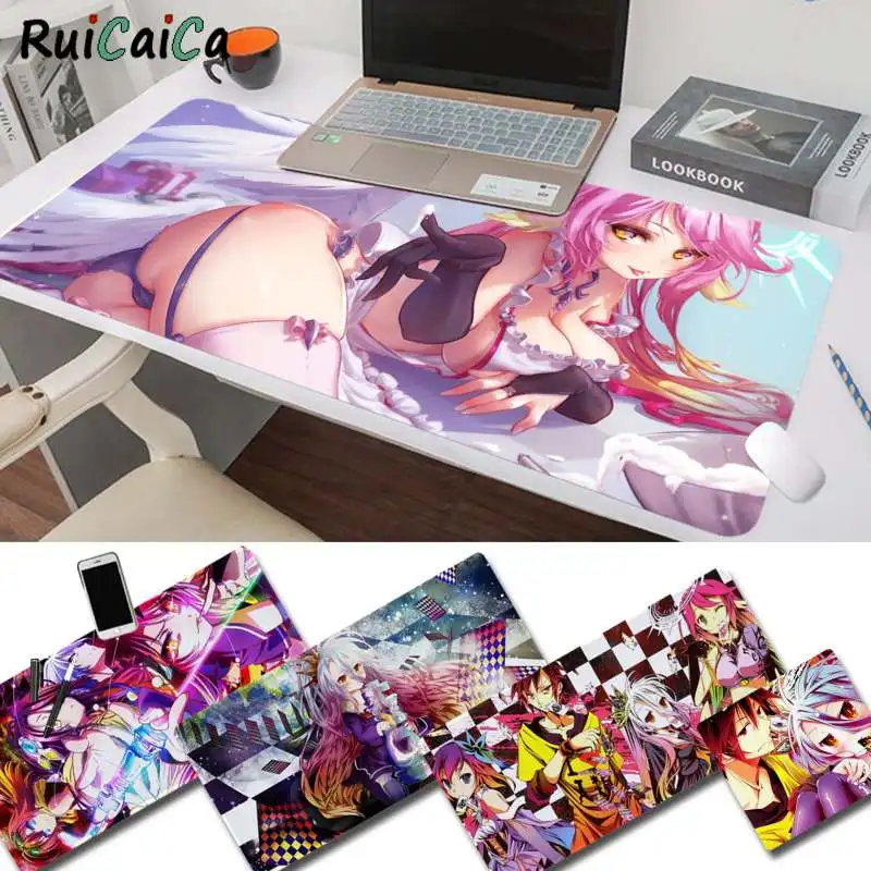 

RuiCaiCa Anime No Game No Life New Keyboards Mat Rubber Gaming Mousepad Desk Mat For L XL Customized Mouse Pad For CS GO PUBG