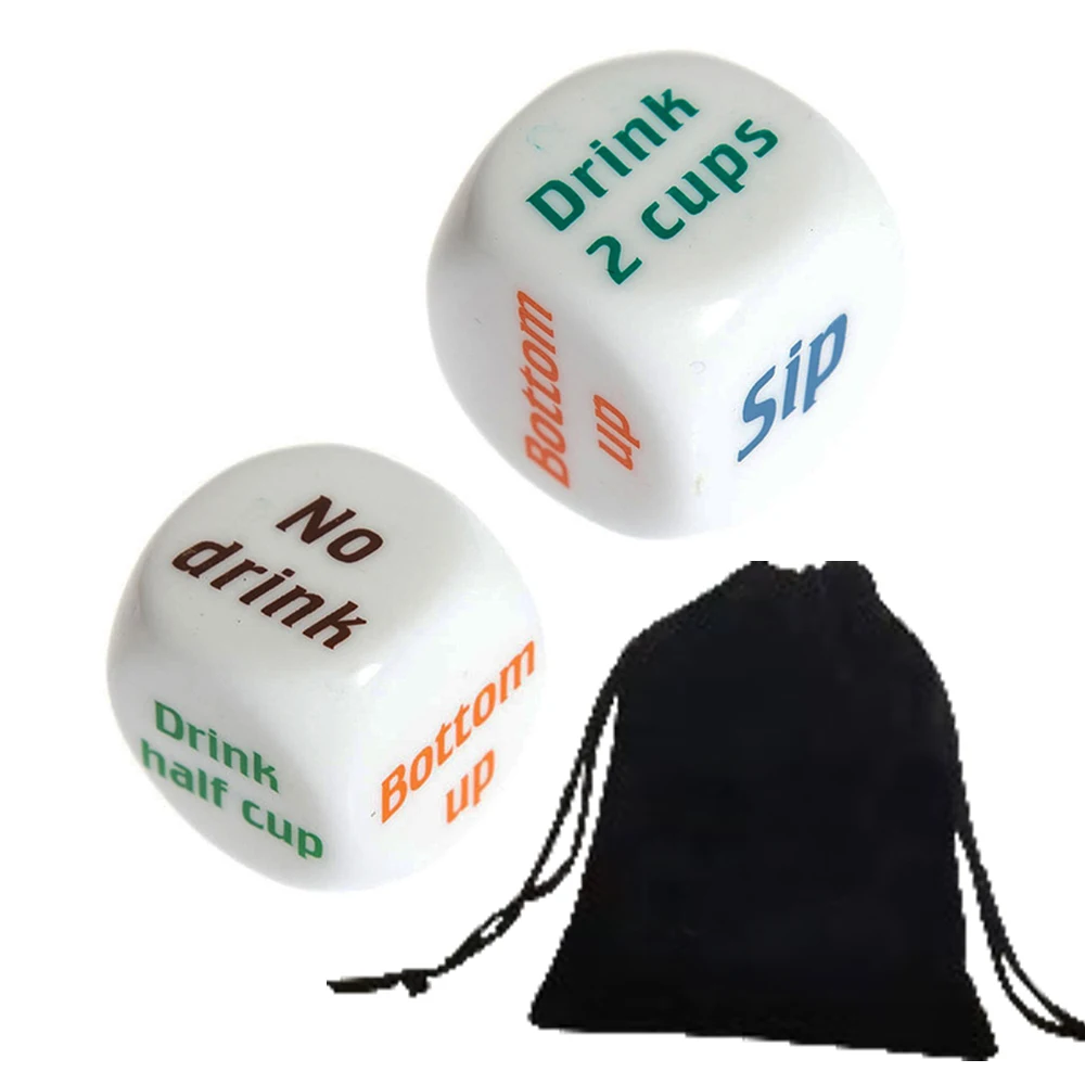 2Pcs Drinking Game Dice Bachelorette Decider Drunk Frenzy Party Bar Game Fun Dice/Role Playing Dice Party Dice Couples Dice