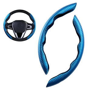 2Pcs/Set Fashion Carbon Fiber Universal Car Steering Wheel Cover Extended Style Car Steering-Weel Cover Car Interior Accessories