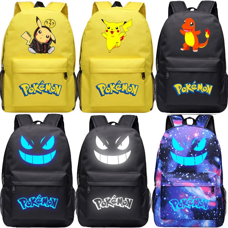 

Pokemon Women Backpack Waterproof Pikachu Gengar Schoolbag Backpack for Student Female Girls Laptop Snorlax Book Pack Mochilas