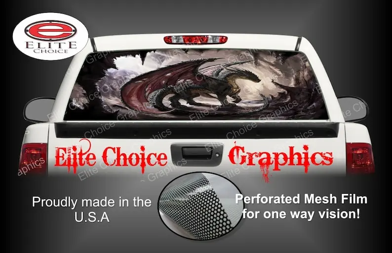 

Dragon Cave Rear Window Graphic Tint Decal Sticker Truck SUV Van Car