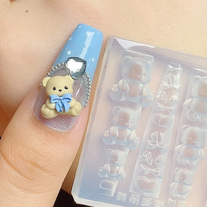 TSZS Роза Медведь Цветок 3D Акриловая Форма Для Ногтей DIY Силиконовая Хэллоуин