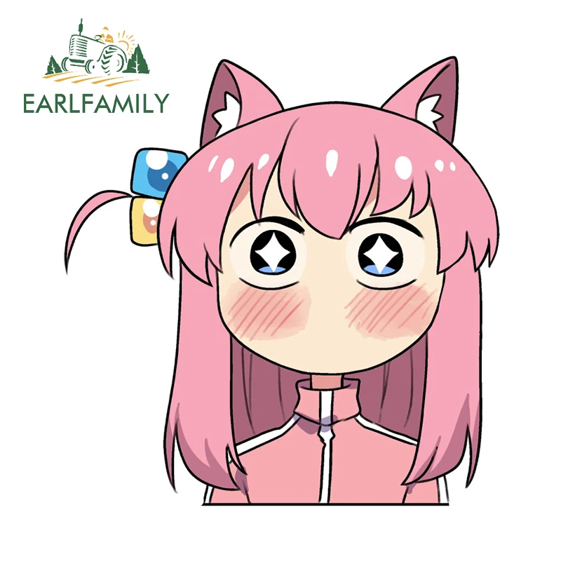EARLFAMILY 13 см x 12 6 Милая наклейка для автомобиля с надписью Ready H Hitori Fox Chibi Peek Pink Hair