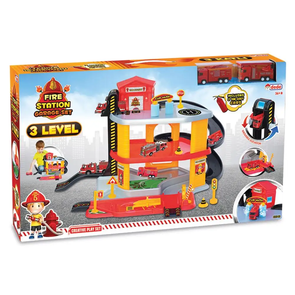 Fen Toys 3-слойный пожарный гаражный игровой набор |