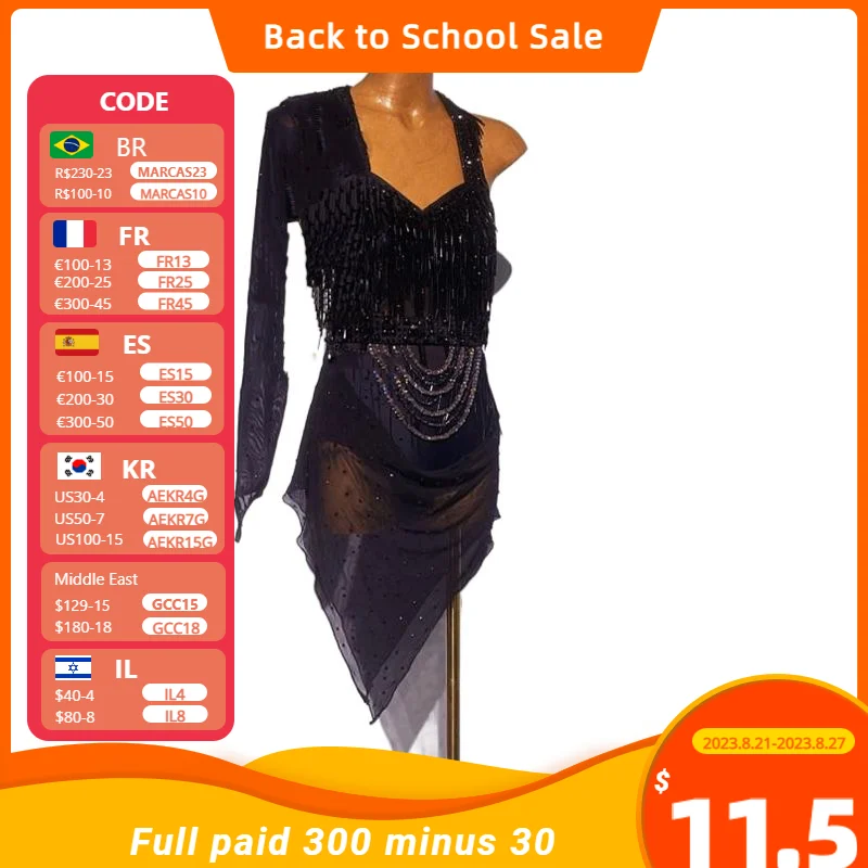 

Latin dance dress high-end customized summer drop chain competition clothing Cha Tango female adult stage professional clothing