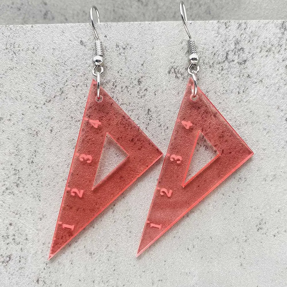 Студенческие серьги вернуться в школу Выпускной прозрачная треугольная линейка