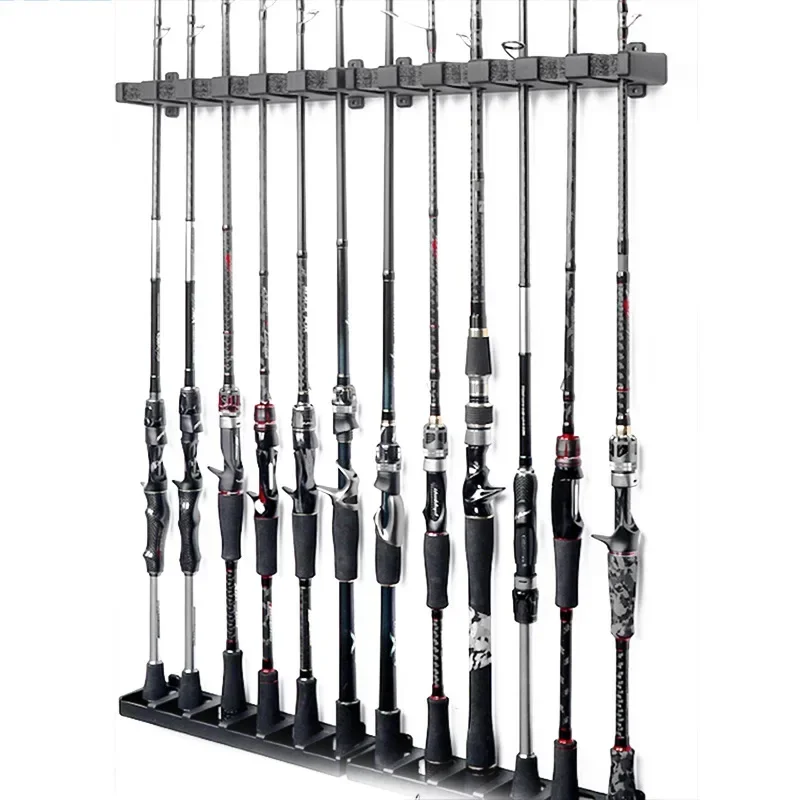 

Frame Display Garage Fishing Holders Rod Rack Vertical Mount Fishing Fixed Holder Modular Wall For Pole Pole Stand 6-rod