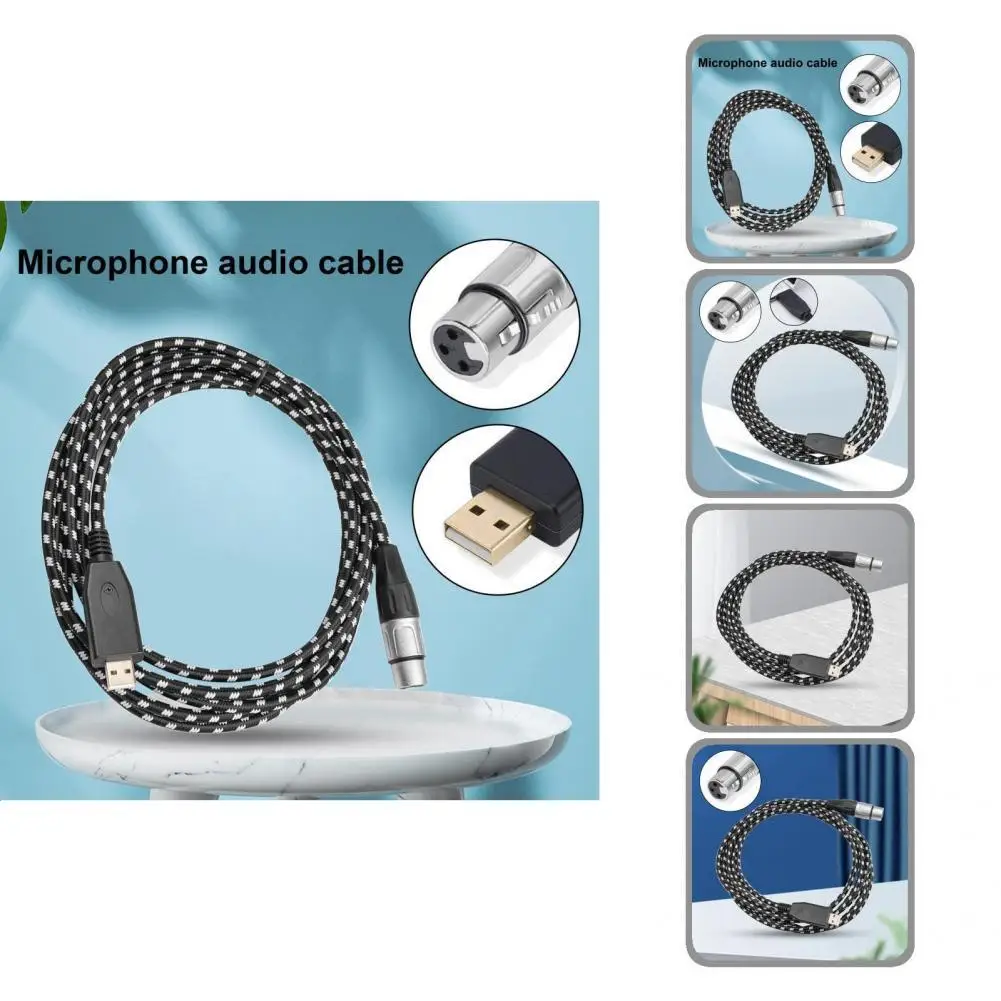 

Anti-interference Durable USB to XLR Female Mic Recording Audio Cable Connector for Instrument