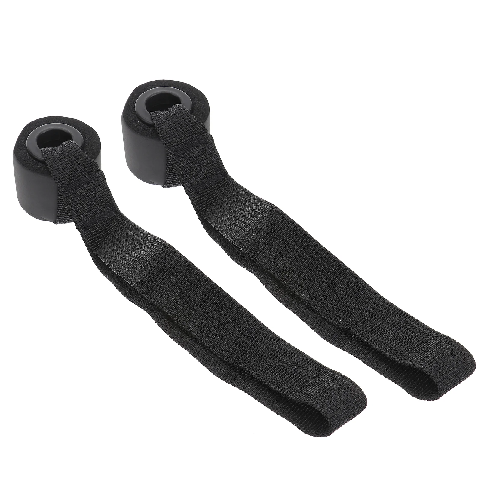 

2pcs Home Fitness Elastic Exercise Training Strap Resistance Band Over Door Anchor Rope Door Buckle (Black)