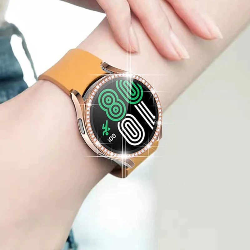Watch Cover for Samsung Galaxy Watch 4 40mm 44mm,Diamond  Case All-Around Protective Bumper Shell for Galaxy Watch4