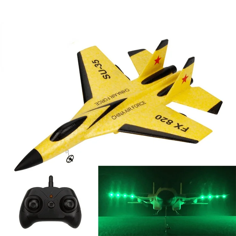 

remote control aircraft glider fighter model fixed wing outdoor children's toy with light version