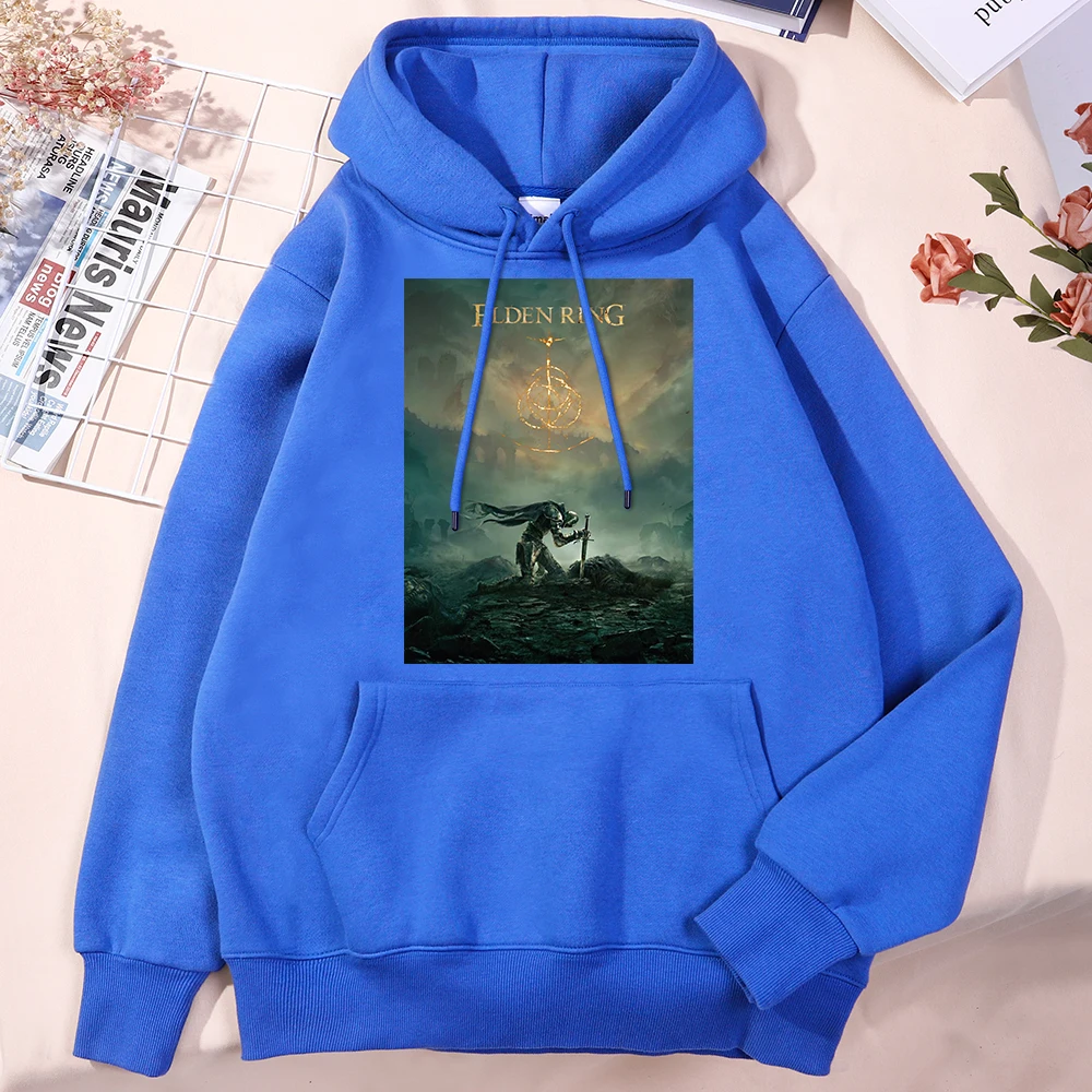 

Мужская толстовка с капюшоном и принтом кольца Elden Essential, простая Удобная эстетичная уличная одежда Pulloversharajuku, трендовый теплый мужской пуло...