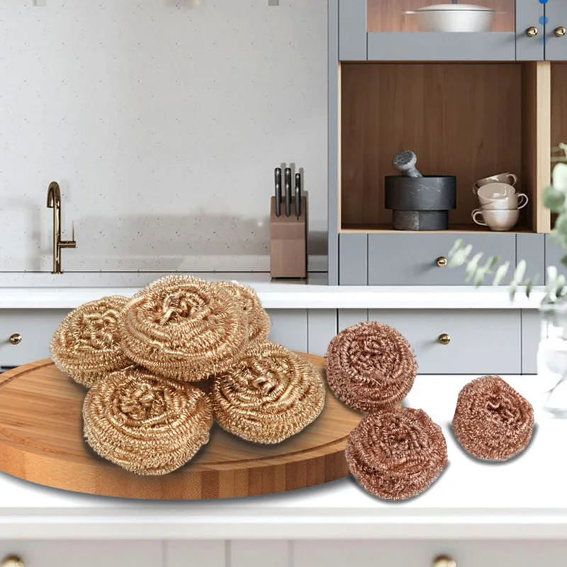 

1Pcs Nature Color Japanese Style Soft Multipurpose For Pot Bowl Rust-proofing Cleaning Ball Brass Kitchen Supplies