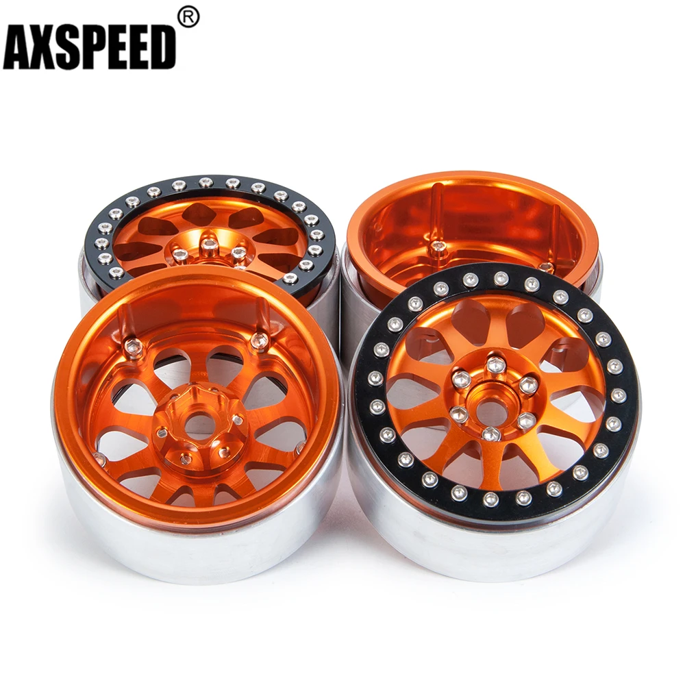 

AXSPEED 4Pcs Metal 2.2 inch 35mm Width Beadlock Wheel Rims for 1/10 Axial SCX10 90046 TRX4 TRX6 D90 Wraith 90048 RC Crawler Car