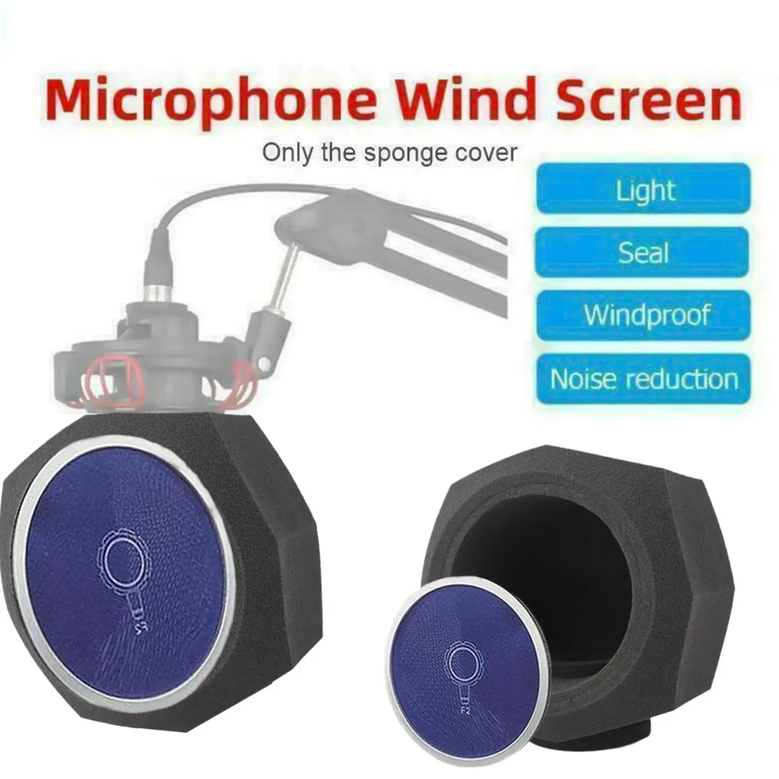 

F2 Microphone Windscreen Foam Cover Home Live Studio Microphone Screen Acoustic Sponge Portable Soundproof Recording Filter