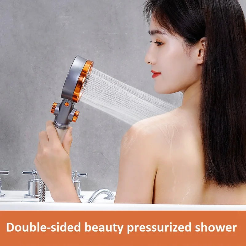 

Shower Head Double-Sided Beauty Skin Filt Modern Fashion Pressurized One-Button Stop Water Saving Hand Held Bathroom Accessories