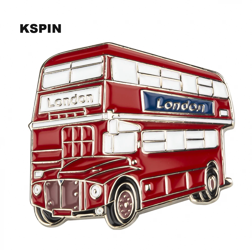 

London Bus Badges on Backpack Pin Brooch Lapel Pins Badge Brooch