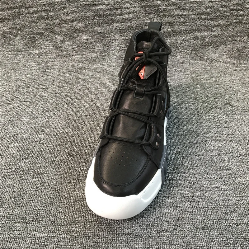 

Genuine Mens Leather Casual Shoes Natural Cowhide High-Top Outside Rubber Sole Non-slip Breathable Waterproof Sneakers Shoes