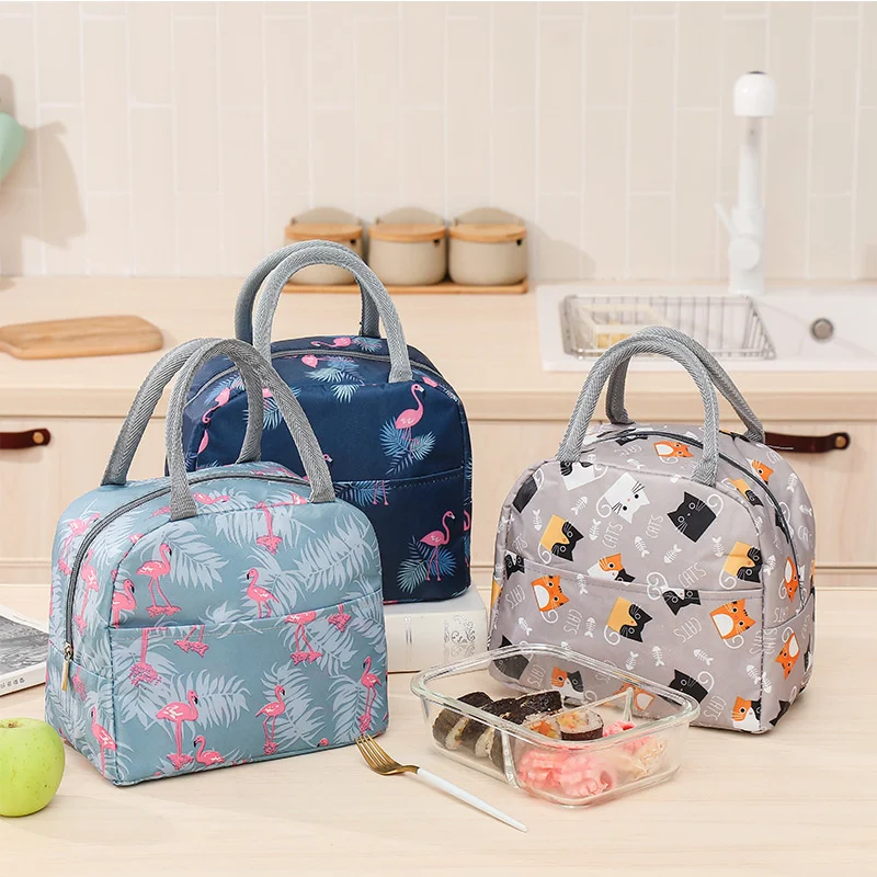 

Portable Lunch Bag New Thermal Insulated Lunch Box Tote Cooler Handbag Bento Pouch Dinner Container School Food Storage Bags