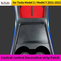 central control decorative strip for tesla model 3 cover decoration panel protective patch model y 2021 2022
