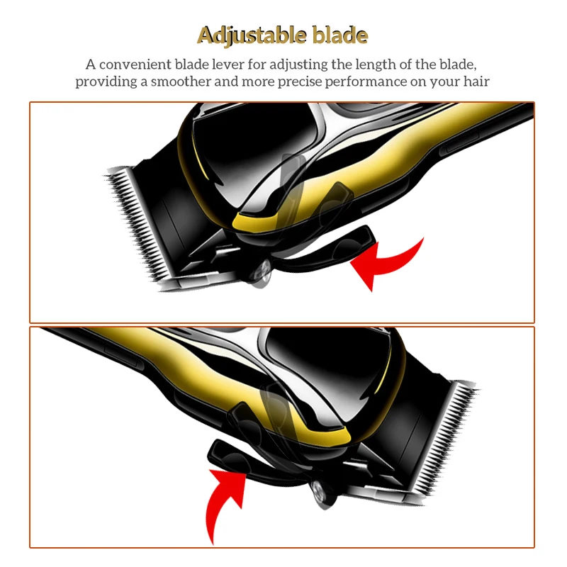 WEASTI Professional Barber Hair Clipper Rechargeable Electric T-Outliner Finish Cutting Machine Beard Trimmer Shaver Cordless